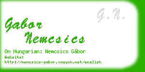 gabor nemcsics business card